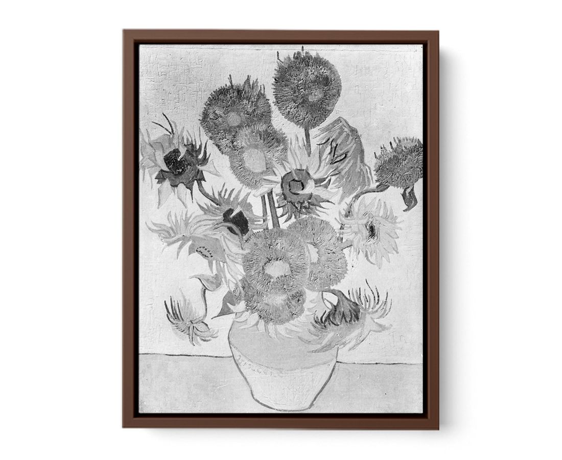 Sunflower Black & White by Van Gogh Famous Painting