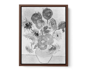Sunflower Black & White by Van Gogh Famous Painting