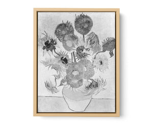 Sunflower Black & White by Van Gogh Artwork