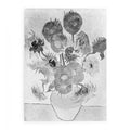 Sunflower Black & White by Van Gogh