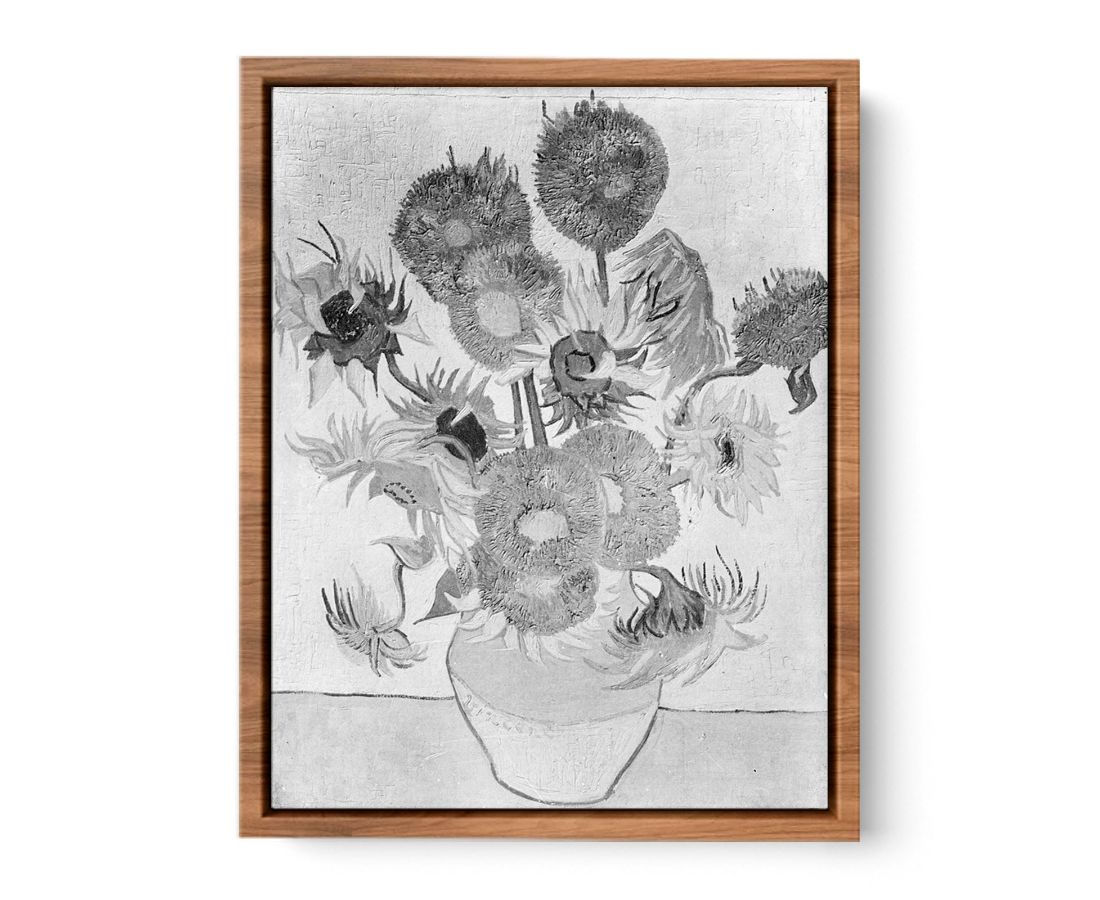 Sunflower Black & White by Van Gogh Streched canvas