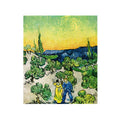 Couple In Olive tree with Crescent Moon Glish Painting By Vincent Van Gogh