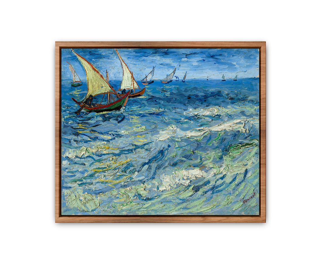 Seascape Boats Painting By Vincent Van Gogh Streched canvas