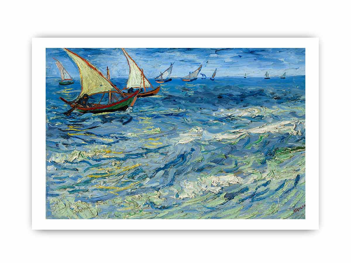 Seascape Boats Painting By Vincent Van Gogh