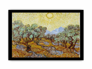 Olive Trees / Olive Trees with yellow sky and sun By Vincent Van Gogh