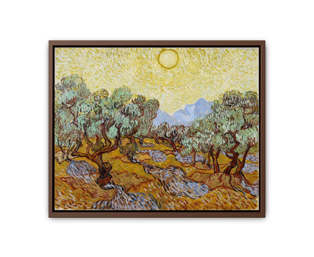 Olive Trees / Olive Trees with yellow sky and sun By Vincent Van Gogh Famous Painting