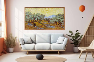 Olive Trees / Olive Trees with yellow sky and sun By Vincent Van Gogh