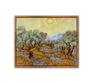 Olive Trees / Olive Trees with yellow sky and sun By Vincent Van Gogh Streched canvas