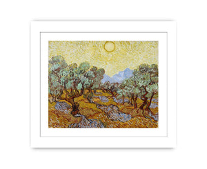 Olive Trees / Olive Trees with yellow sky and sun By Vincent Van Gogh Famous painting