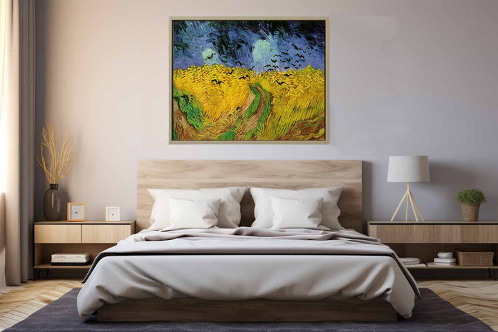 Wheatfield with crows