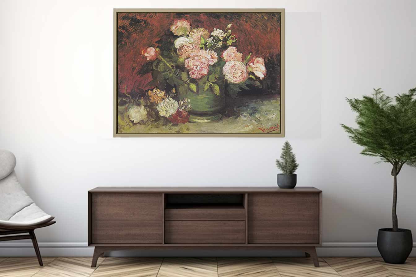 Bowl with Peonies and Roses By Vincent Van Gogh