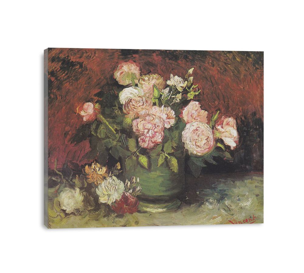 Bowl with Peonies and Roses By Vincent Van Gogh