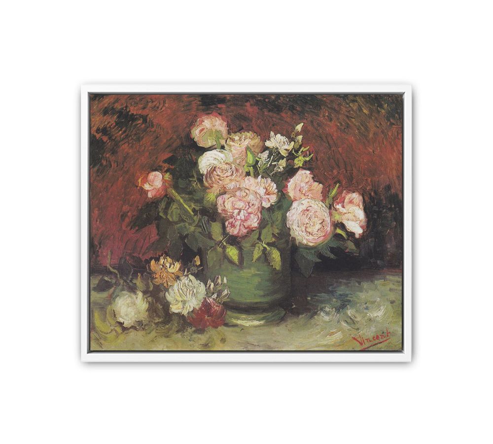 Bowl with Peonies and Roses By Vincent Van Gogh Art Print