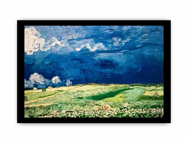 Wheat Field under Clouded Sky