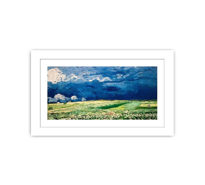 Wheat Field under Clouded Sky