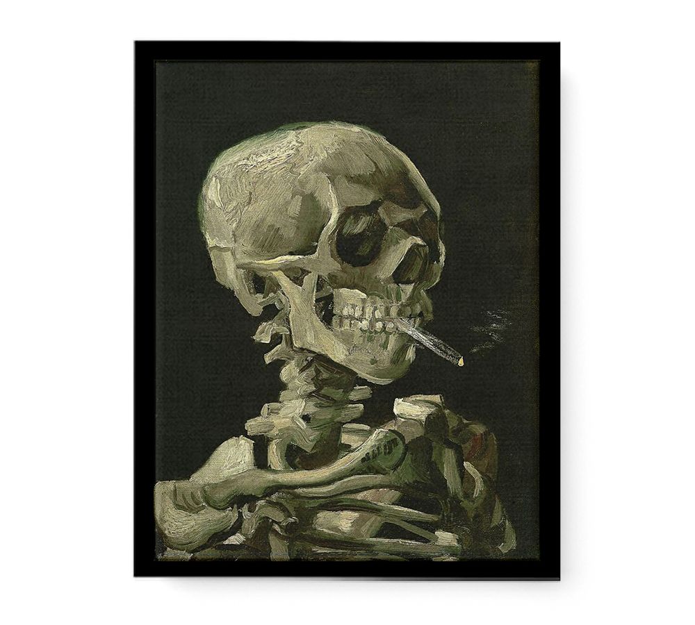 Skull With Burning Cigarette By Vincent Van Gogh