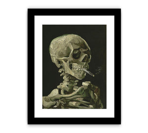 Skull With Burning Cigarette By Vincent Van Gogh Canvas Print