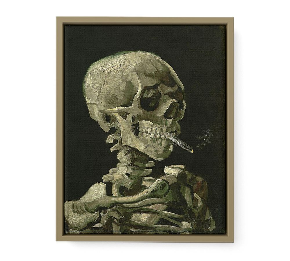 Skull With Burning Cigarette By Vincent Van Gogh Oil Painting