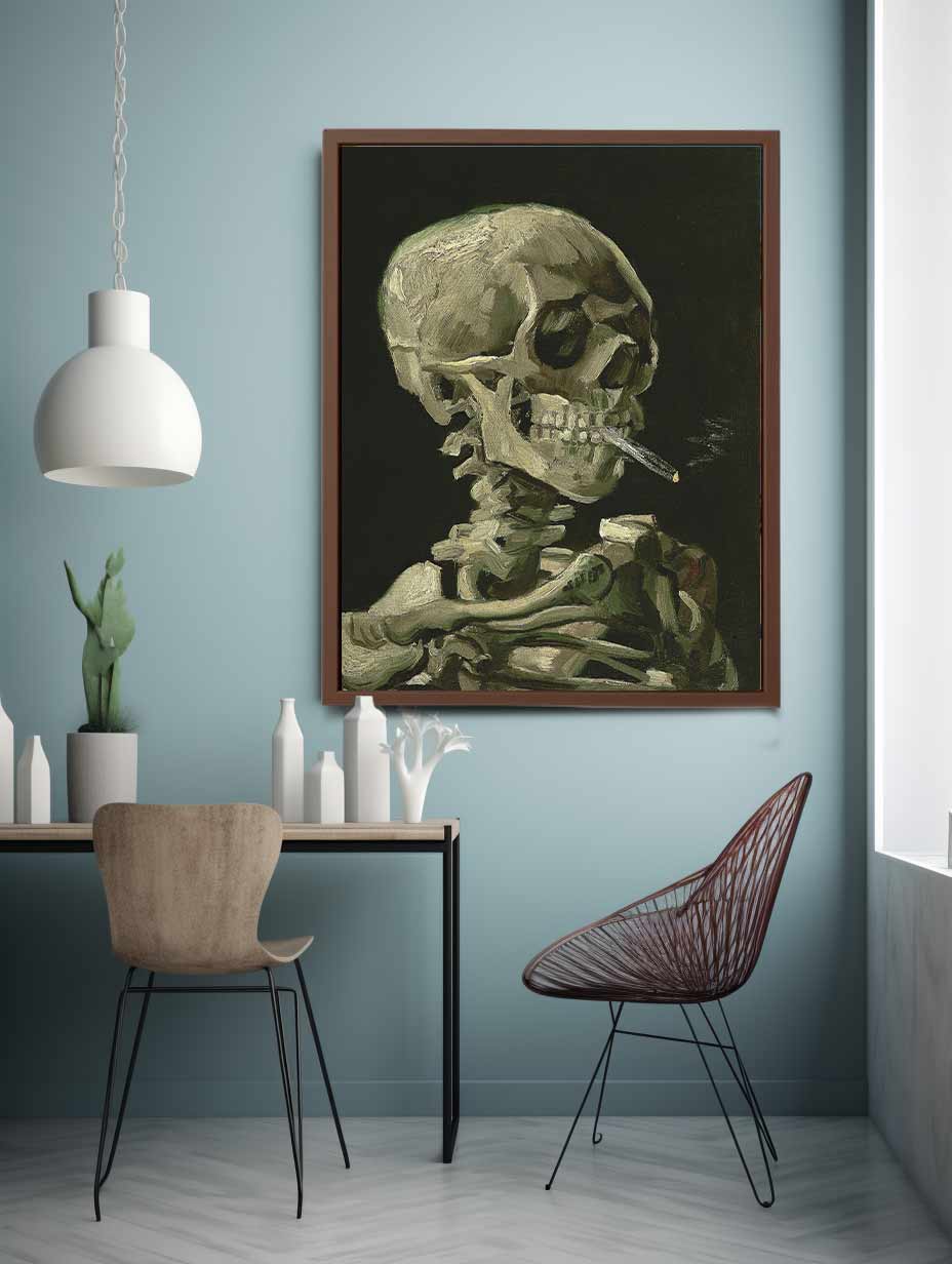 Skull With Burning Cigarette By Vincent Van Gogh