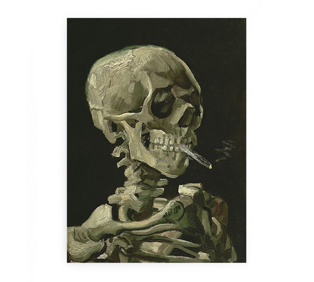 Skull With Burning Cigarette By Vincent Van Gogh