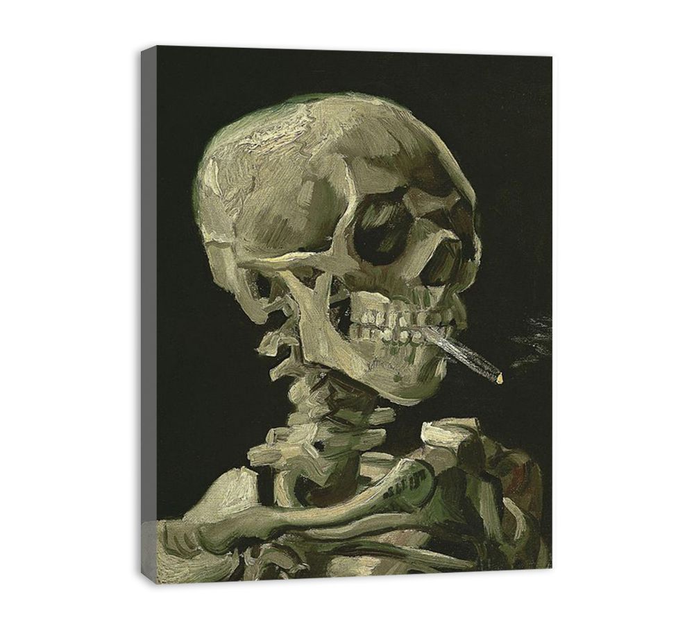 Skull With Burning Cigarette By Vincent Van Gogh