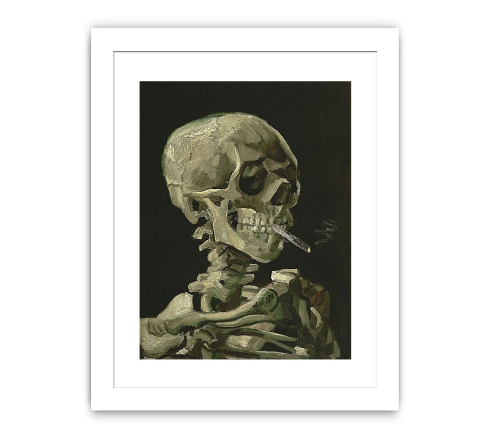 Skull With Burning Cigarette By Vincent Van Gogh Famous painting