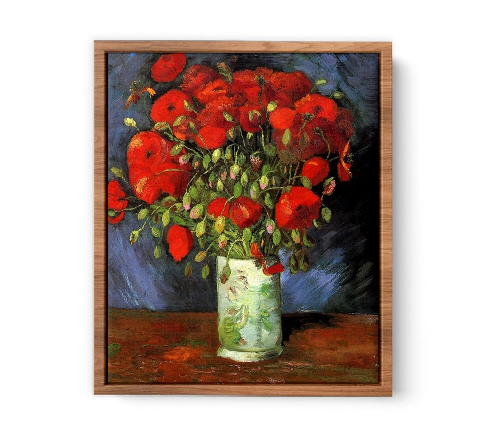 Vase with Red Poppies By Vincent Van Gogh Streched canvas
