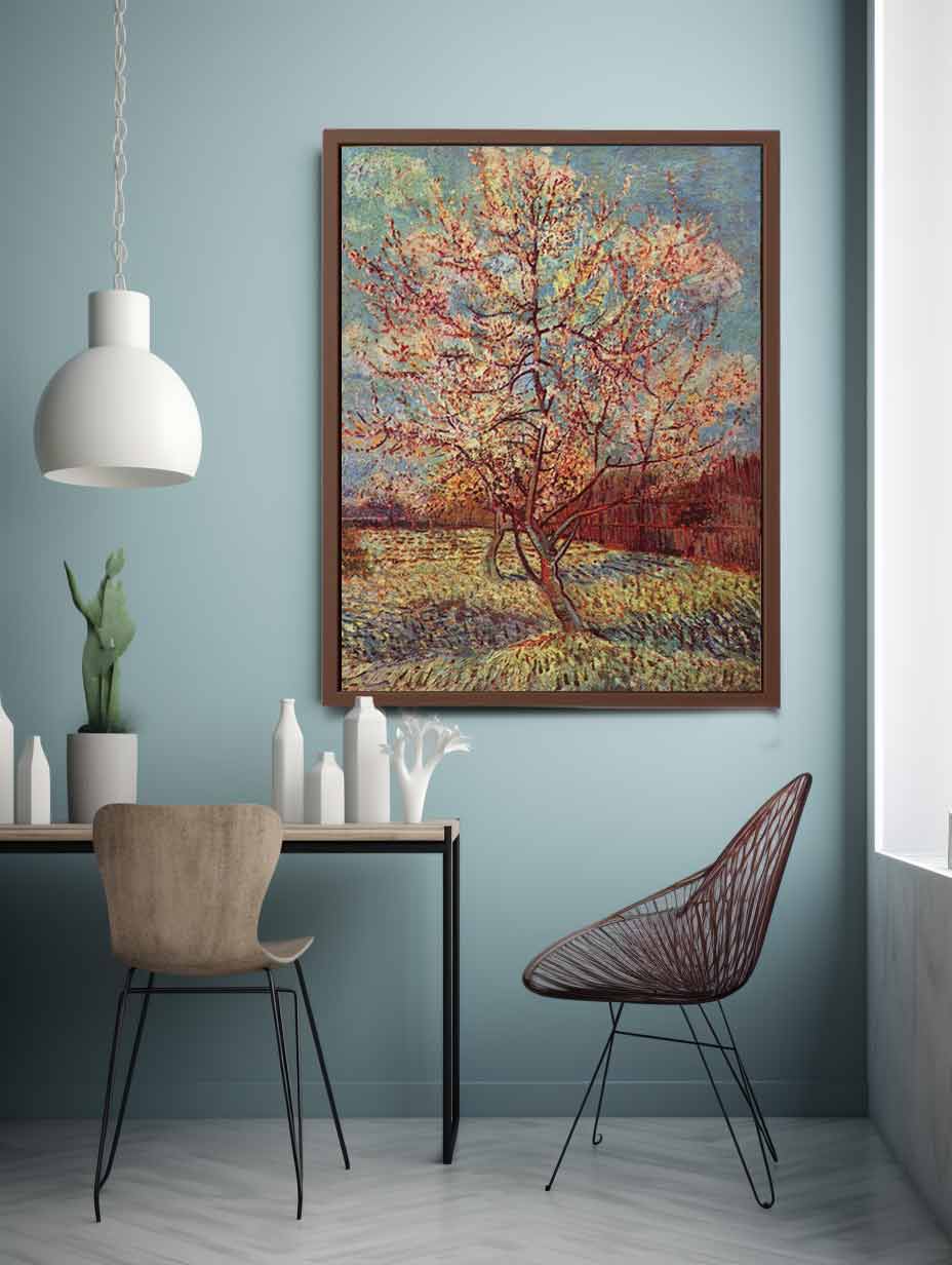 Peach Tree in Blossom / Flowering Peach Tree By Vincent Van Gogh