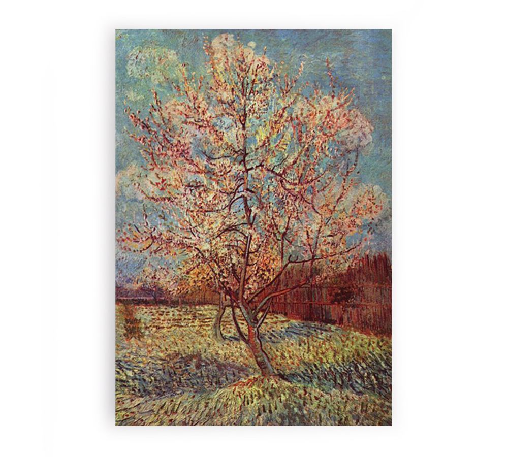 Peach Tree in Blossom / Flowering Peach Tree By Vincent Van Gogh