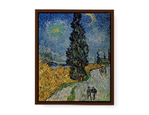 Vincent van Gogh - Road with Cypress and Star Famous Painting