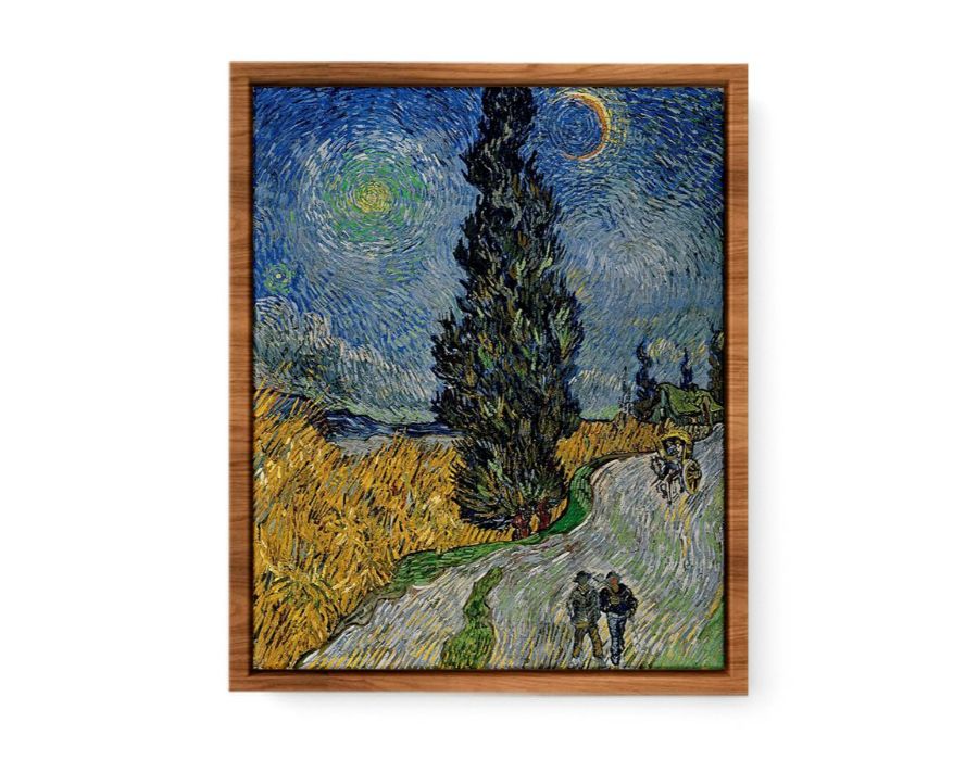 Vincent van Gogh - Road with Cypress and Star Streched canvas
