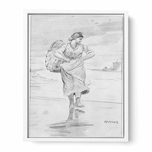 A Fisher Girl on Beach
