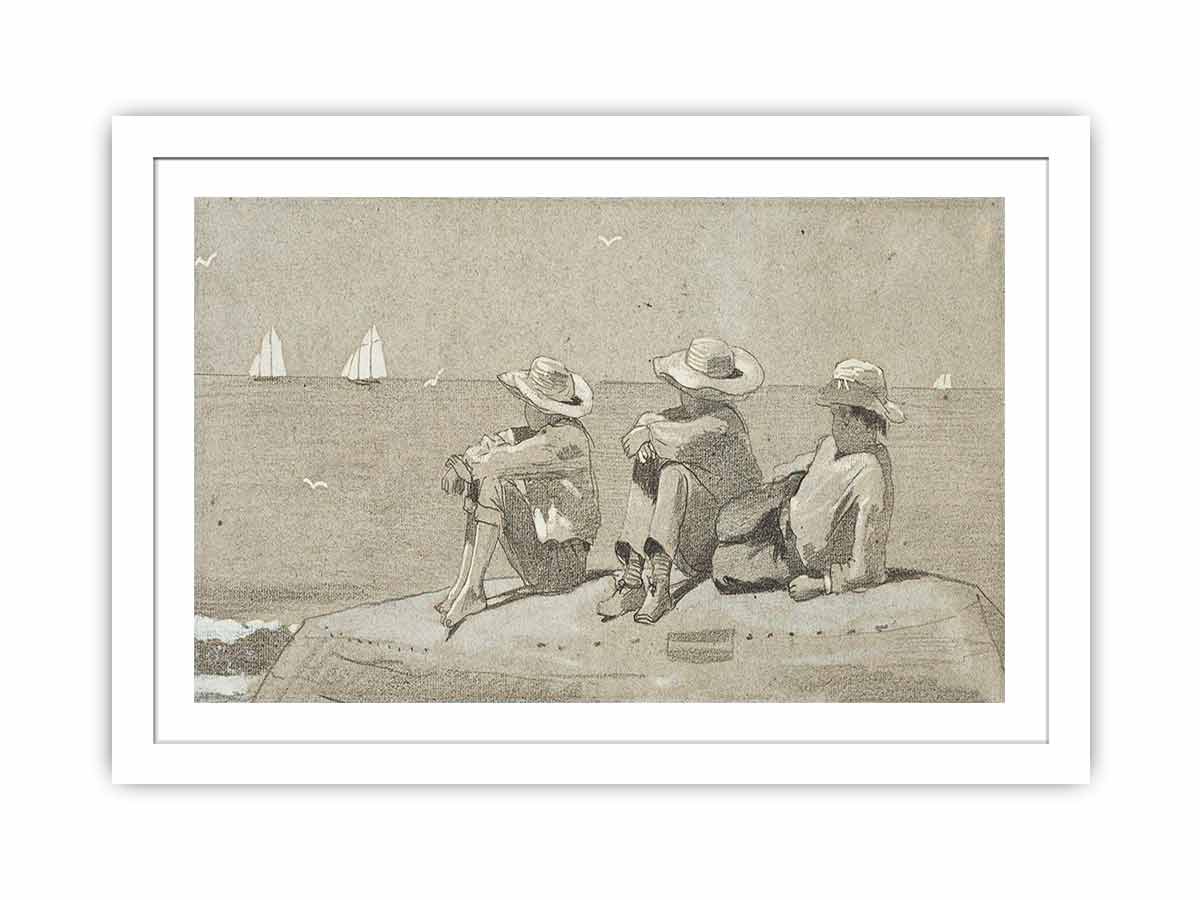 Three Boys on a beached Dory