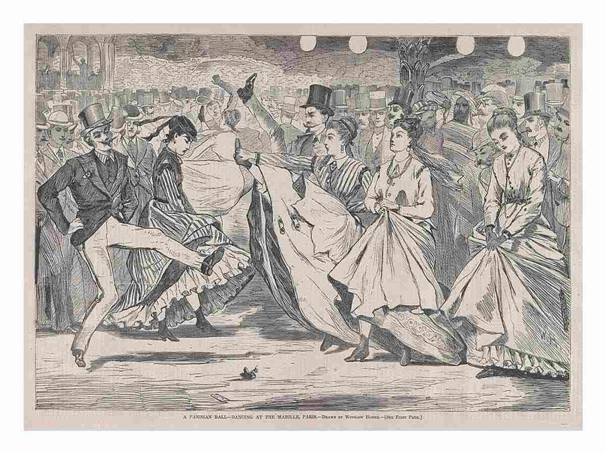 A Parisian Ball – Dancing at the Mabille, Paris – Drawn by Winslow Homer (Harper's Weekly, Vol. XI)