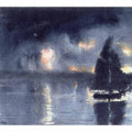 Sailboat and Fourth of July Fireworks