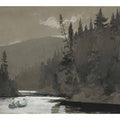 Three men in a canoe
