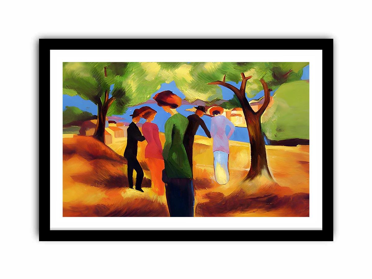 Women in green jacket  by August Macke