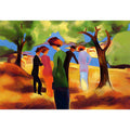 Women in green jacket  by August Macke