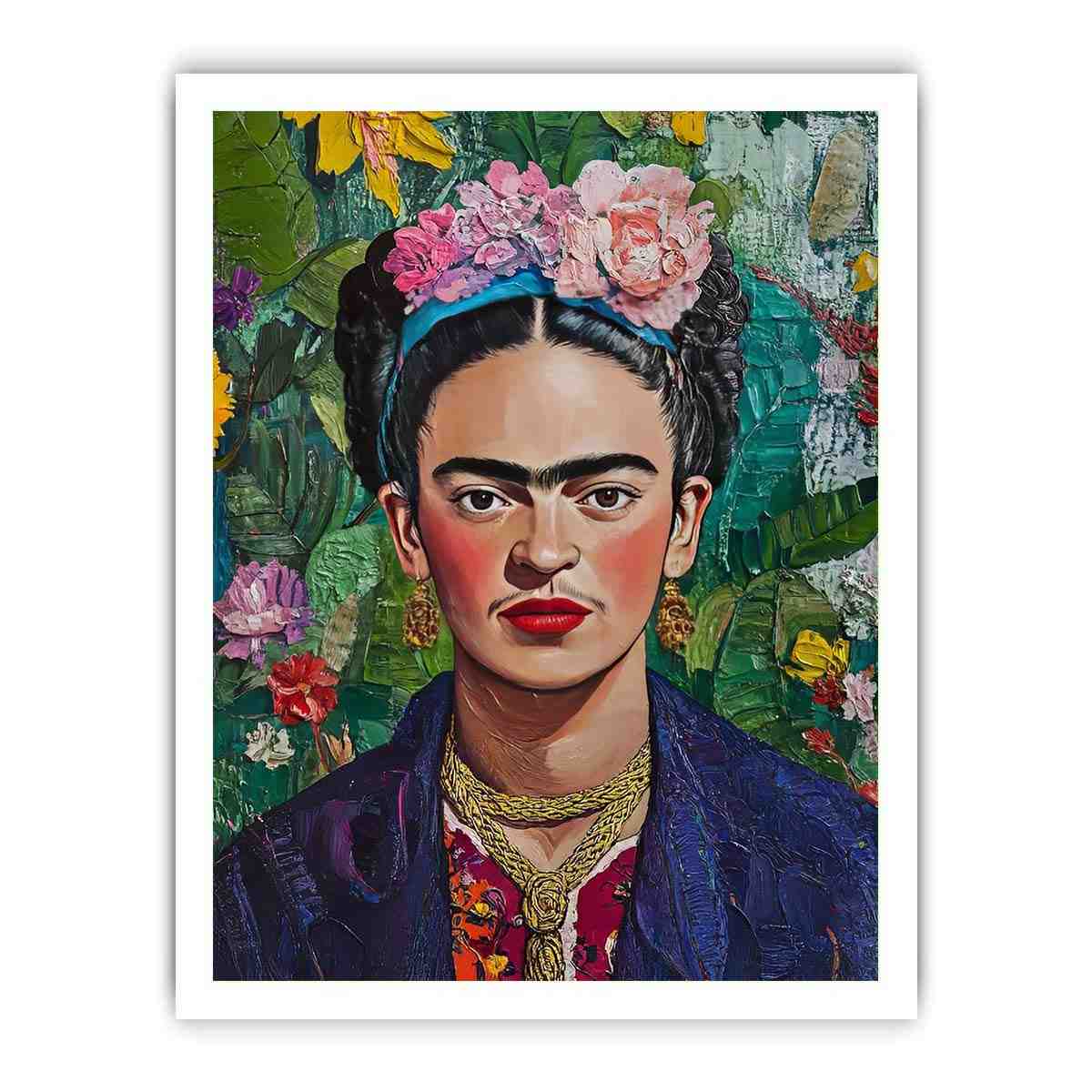 Frida Kahlo Floral Portrait