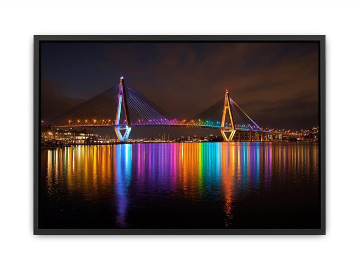 Anzac bridge Syney  illuminated at Night
