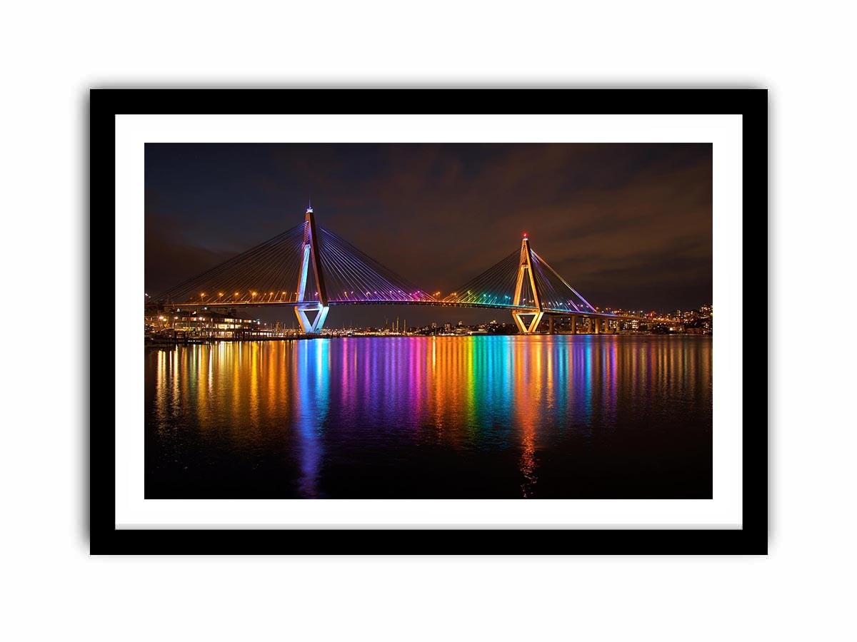 Anzac bridge Syney  illuminated at Night