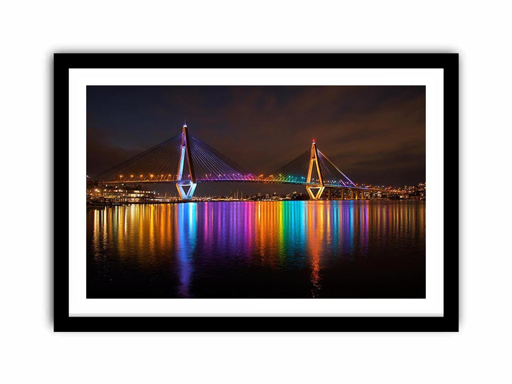 Anzac bridge Syney  illuminated at Night