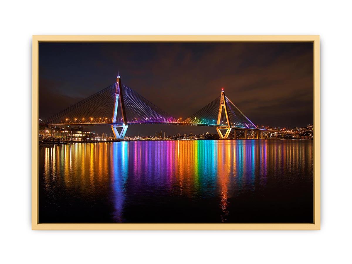 Anzac bridge Syney  illuminated at Night