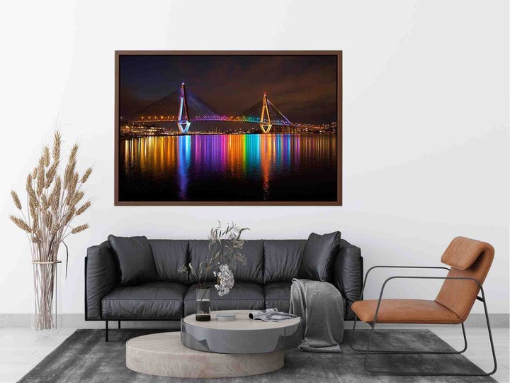 Anzac bridge Syney  illuminated at Night