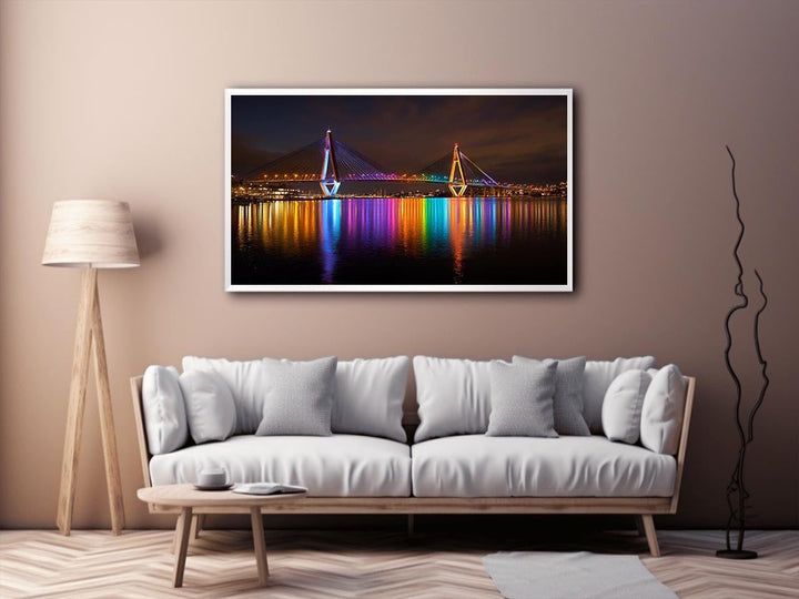 Anzac bridge Syney  illuminated at Night
