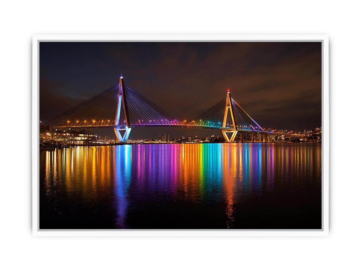 Anzac bridge Syney  illuminated at Night