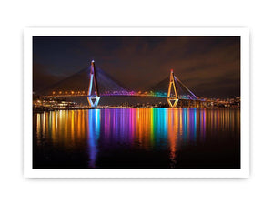 Anzac bridge Syney  illuminated at Night