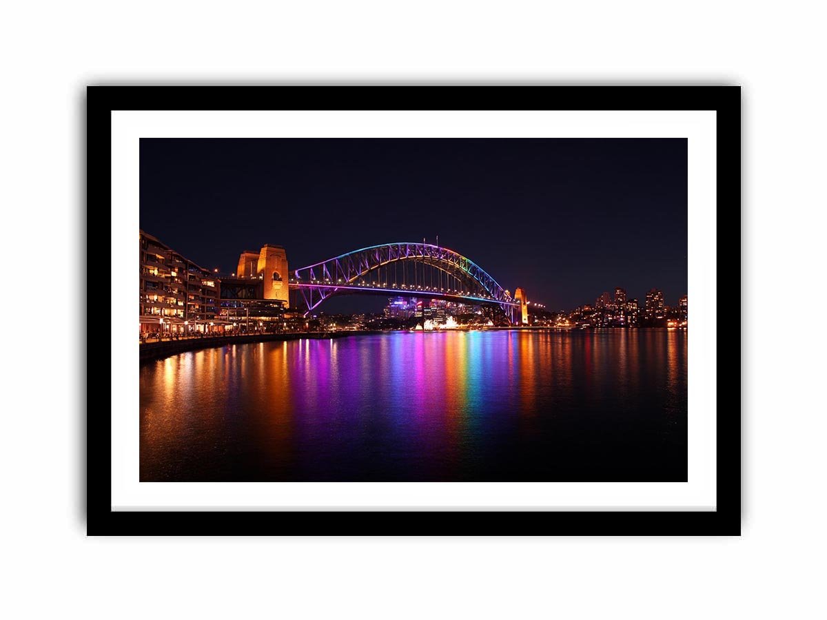 Sydney Harbour Bridge illuminated at Night