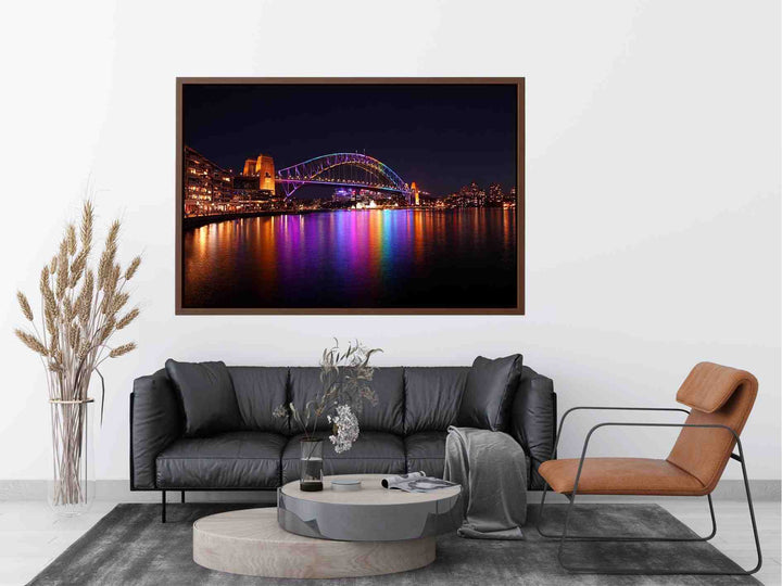 Sydney Harbour Bridge illuminated at Night