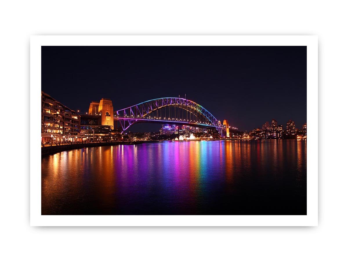 Sydney Harbour Bridge illuminated at Night